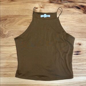 Gaze Tan High-neck Tank